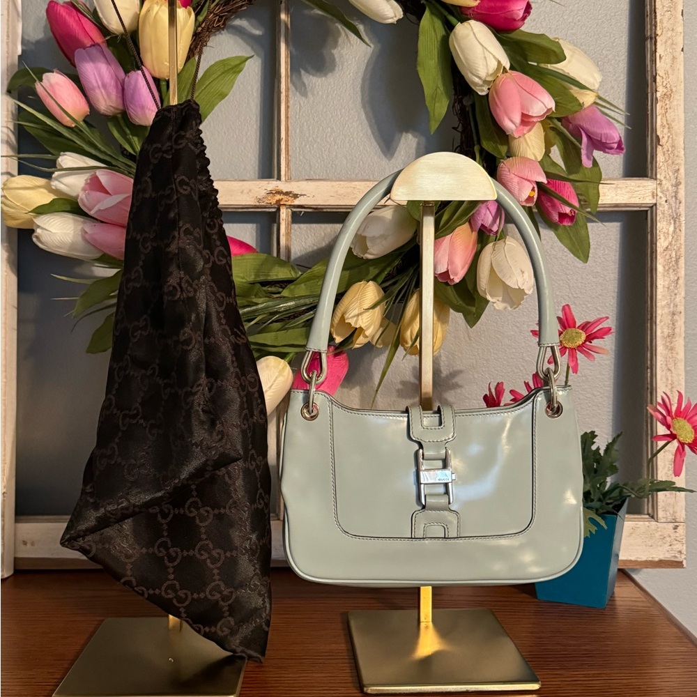Vintage Gucci Jackie Patent Leather Bag with Dust Bag and COA